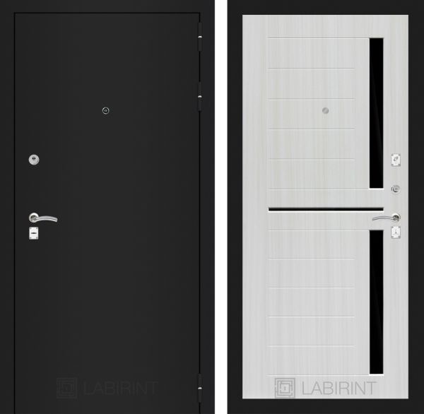 Входная дверь Лабиринт CLASSIC шагрень черная  02
