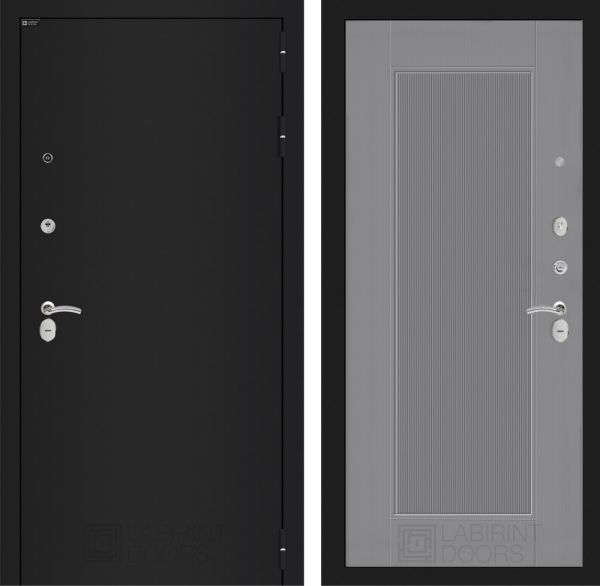Входная дверь Лабиринт CLASSIC шагрень черная 30 - Рельеф