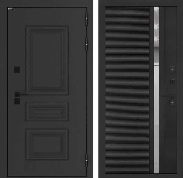 Входная дверь Лабиринт АЛЯСКА ЛАЙТ 31 - Рельеф, зеркальная вставка с тонировкой