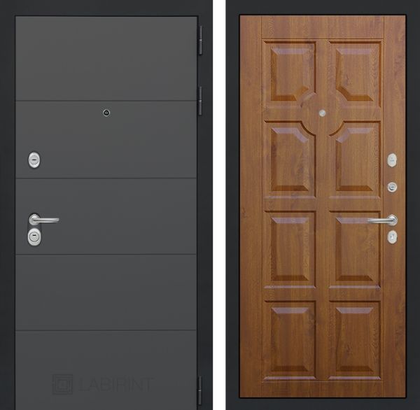 Входная дверь  Лабиринт ART 17-Золотой дуб