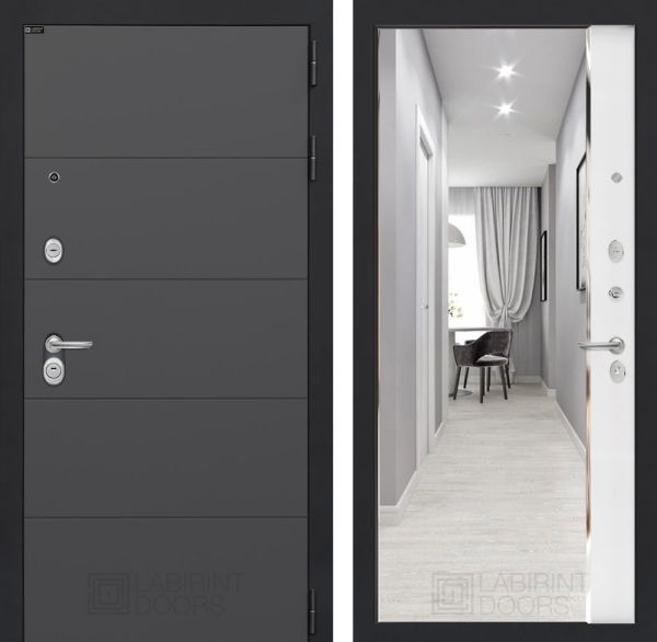 Входная дверь  Лабиринт ART с зеркалом Панорама