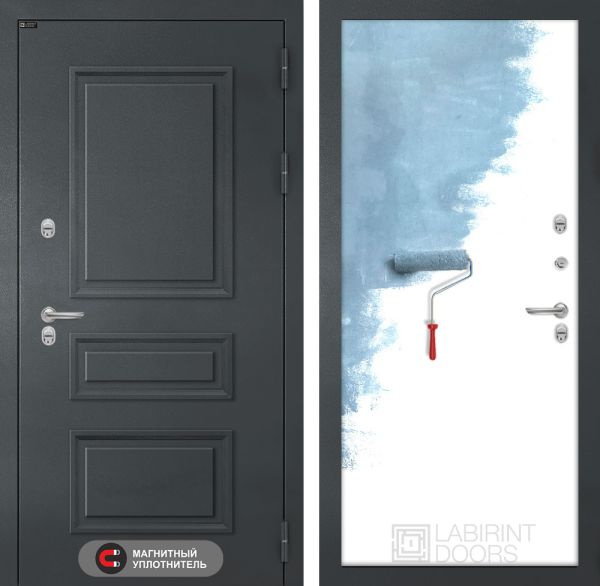 Входная  дверь Лабиринт ATLANTIC  28 - Грунт под покраску