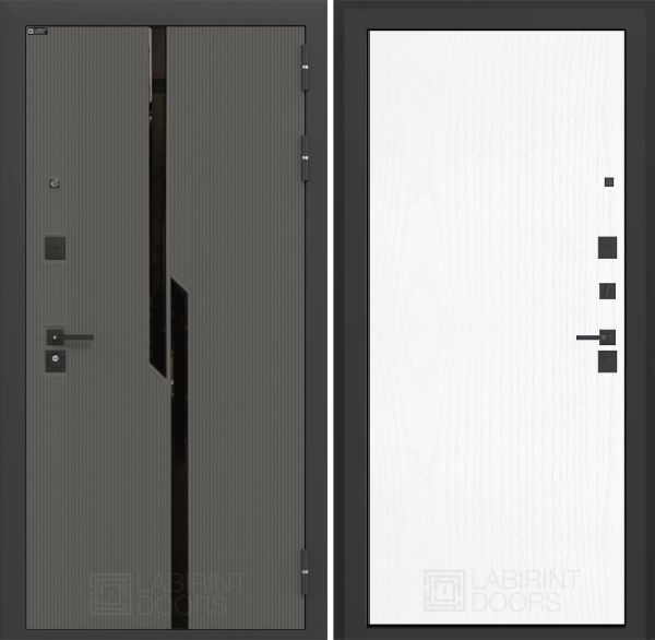 Входная дверь Лабиринт  CARBON 07-Белое дерево