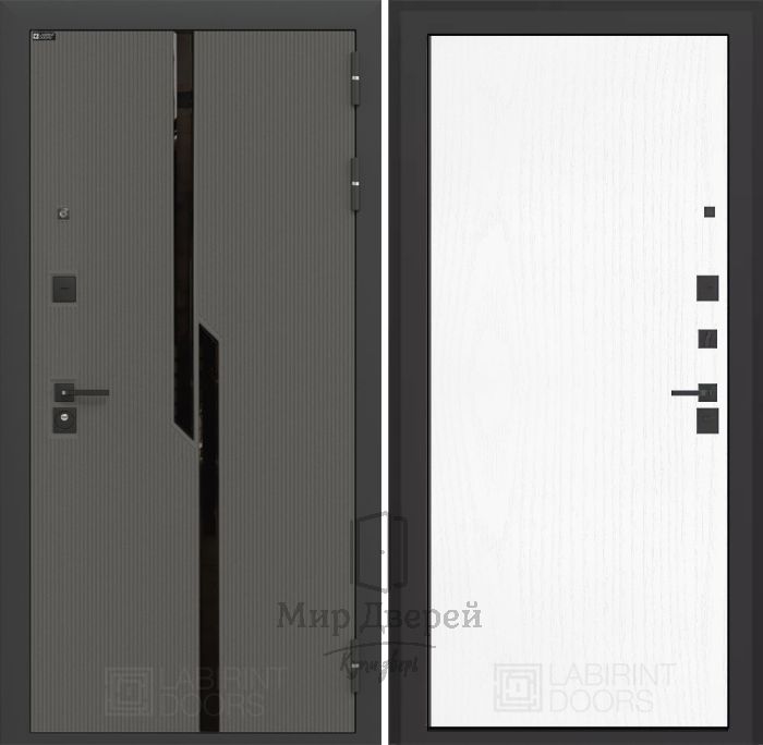 Входная дверь Лабиринт  CARBON 07-Белое дерево