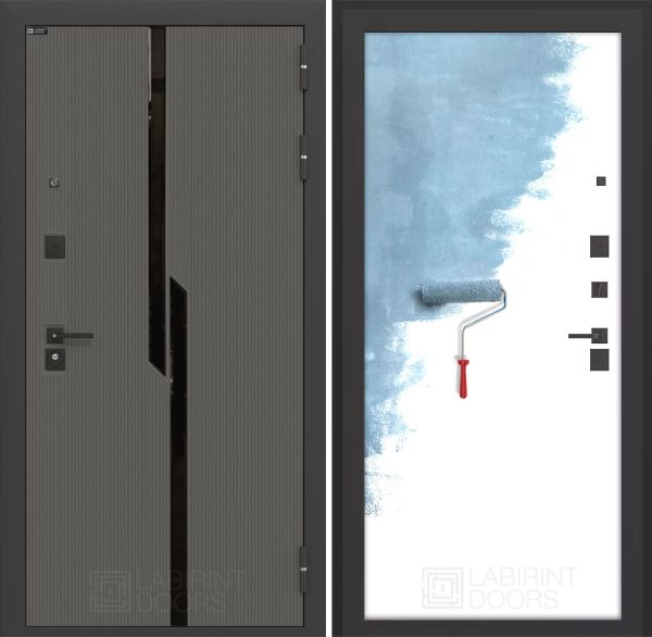 Входная дверь Лабиринт CARBON 28 Грунт под покраску