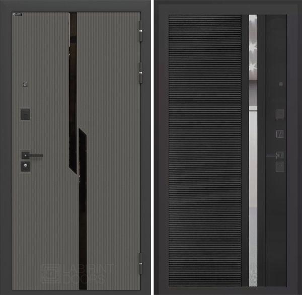 Входная дверь Лабиринт CARBON 31 - Рельеф, зеркальная вставка с тонировкой
