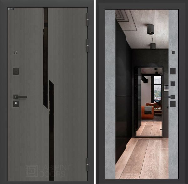 Входная дверь Лабиринт CARBON с зеркалом Максимум