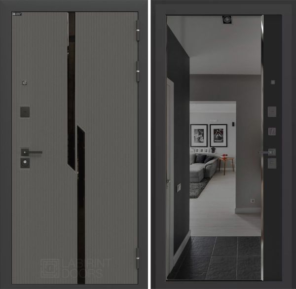 Входная дверь Лабиринт CARBON с зеркалом Панорама