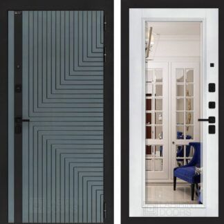 Входная дверь CREDOR с зеркалом фацет - Белый софт