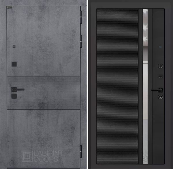 Входная дверь Лабиринт INFINITY 31 - Рельеф, зеркальная вставка с тонировкой
