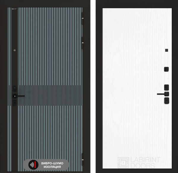 Входная дверь Лабиринт  ISSIDA 07-Белое дерево