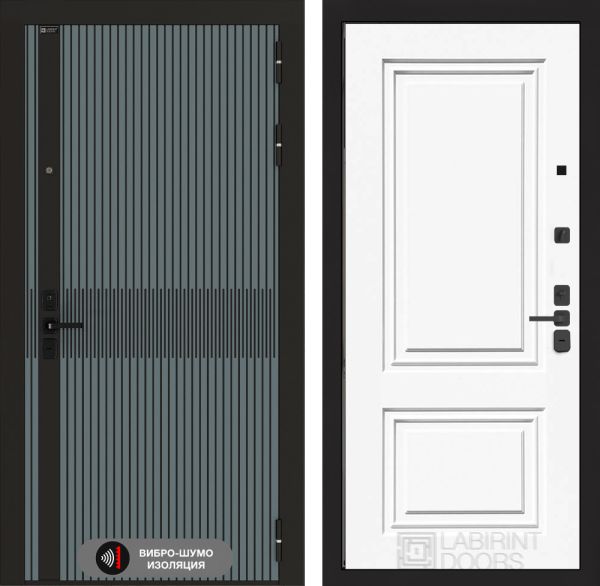 Входная дверь  Лабиринт ISSIDA 26,27 - Эмаль RAL 9003