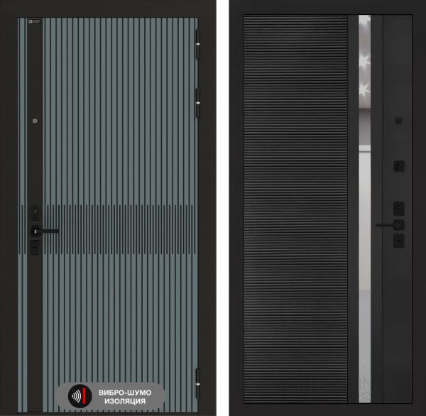 Входная дверь Лабиринт ISSIDA 31 - Рельеф, зеркальная вставка с тонировкой