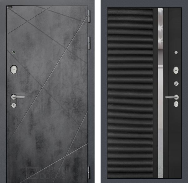 Входная дверь Лабиринт LOFT 31 - Рельеф, зеркальная вставка с тонировкой