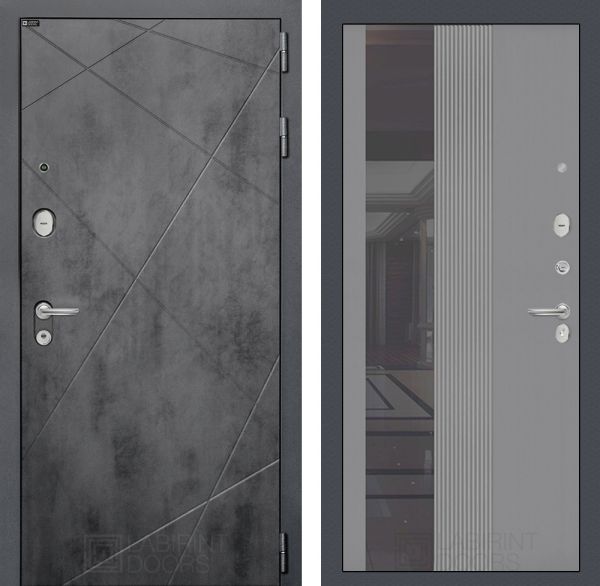Входная дверь Лабиринт LOFT 32 - Рельеф, зеркальная вставка с тонировкой