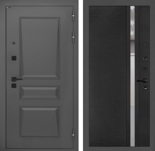 Входная дверь Лабиринт Орлеан 31 - Рельеф, зеркальная вставка с тонировкой