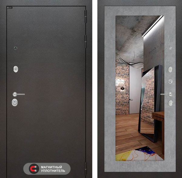 Входная дверь Лабиринт SILVER с зеркалом 18