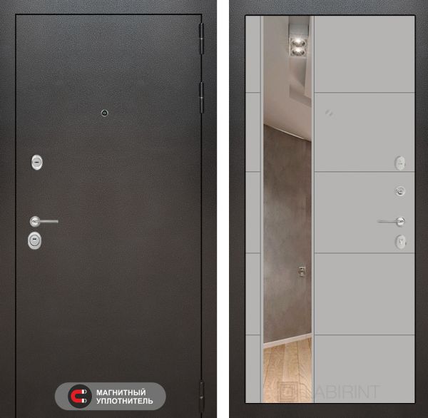 Входная дверь Лабиринт SILVER с зеркалом 19