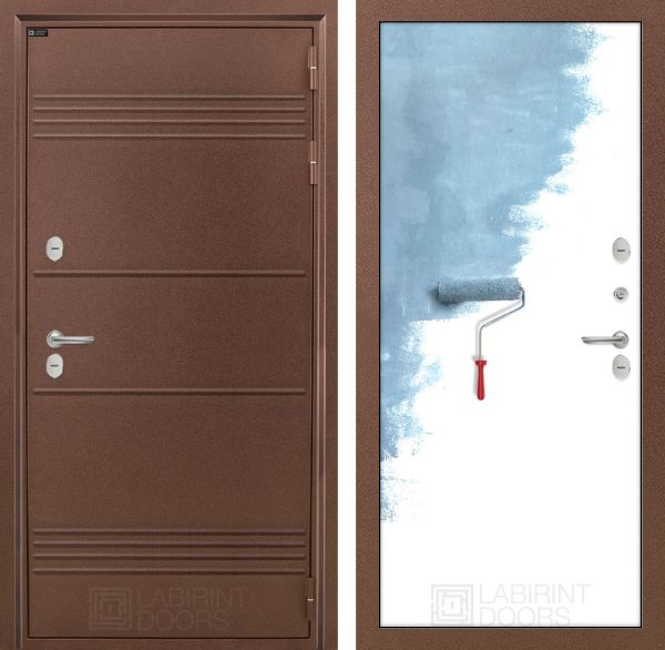 Входная дверь Лабиринт ТЕРМО ЛАЙТ 28 - Грунт под покраску