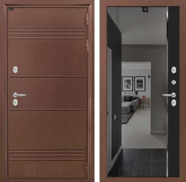 Входная дверь Лабиринт ТЕРМО ЛАЙТ с зеркалом Панорама