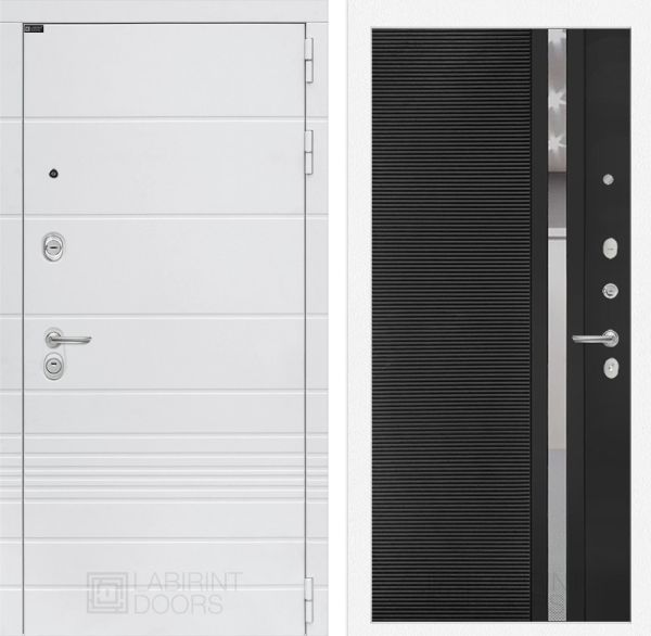 Входная дверь Лабиринт TRENDO 31 - Рельеф, зеркальная вставка с тонировкой