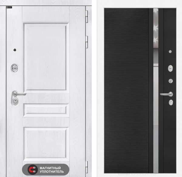 Входная дверь Лабиринт VERSAL 31 - Рельеф, зеркальная вставка с тонировкой