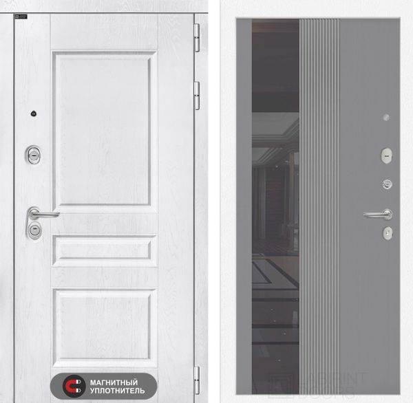 Входная дверь Лабиринт VERSAL 32 - Рельеф, зеркальная вставка с тонировкой