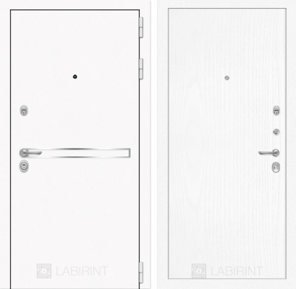 Входная дверь Лабиринт LINE WHITE 07 - Белое дерево
