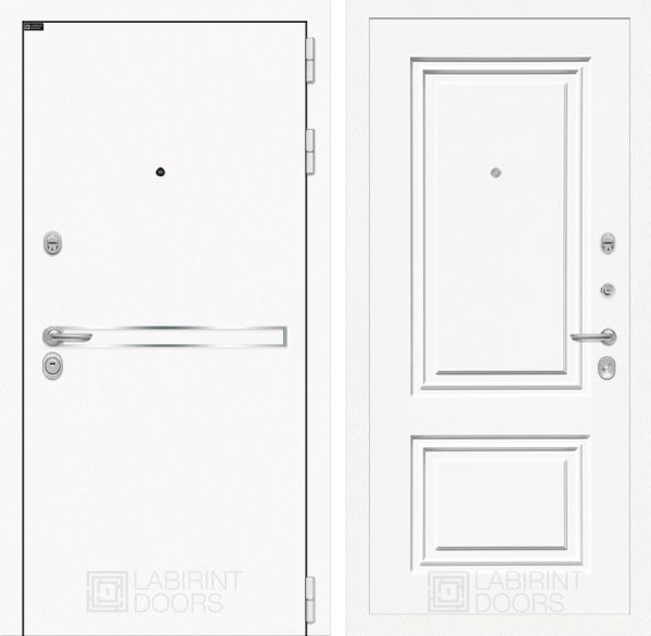 Входная дверь Лабиринт LINE WHITE 26,27 - Эмаль RAL 9003