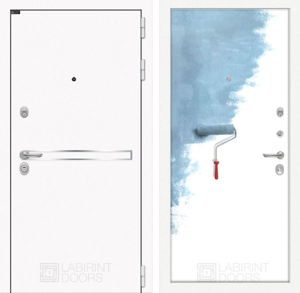 Входная дверь Лабиринт LINE WHITE 28 - Грунт под покраску