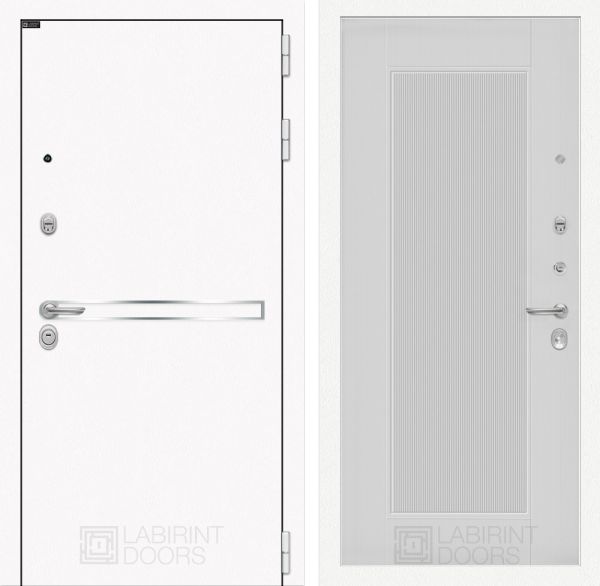 Входная дверь Лабиринт LINE WHITE 30 - Рельеф