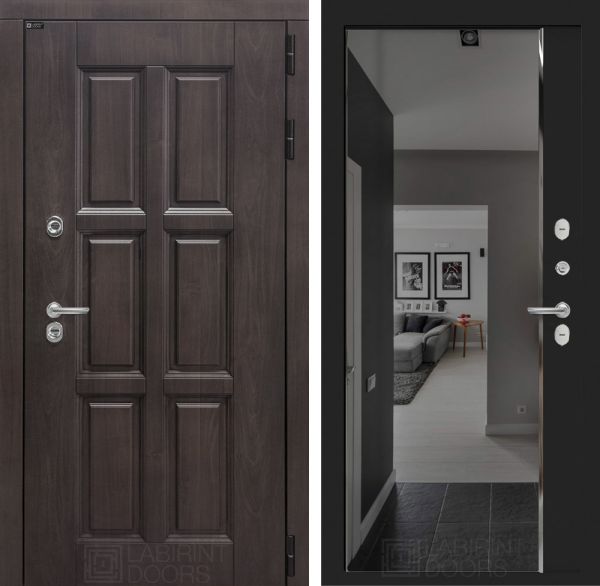 Входная дверь Лабиринт LONDON с зеркалом Панорама