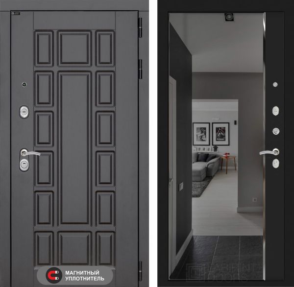 Входная дверь Лабиринт NEW YORK с зеркалом Панорама