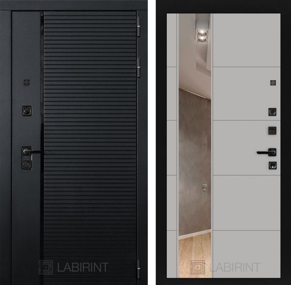 Входная дверь Лабиринт PIANO с зеркалом 19