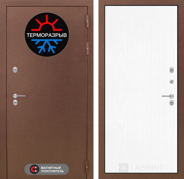 Входная дверь Лабиринт ТЕРМО МАГНИТ 07 - Белое дерево
